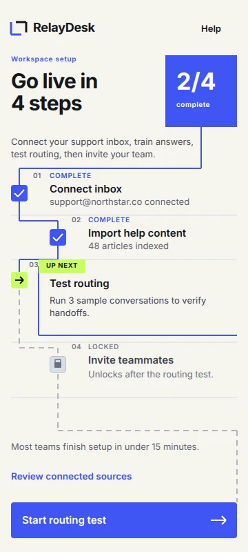 RelayDesk Setup Route