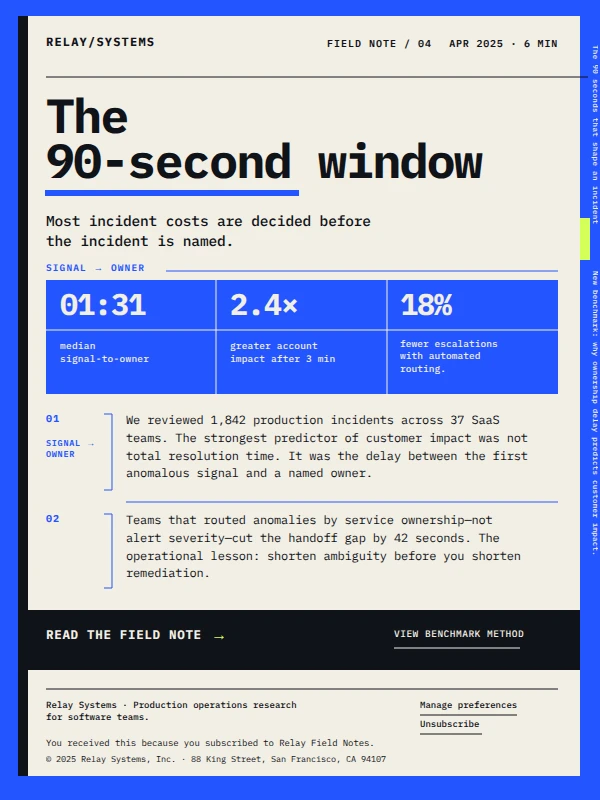 Relay Systems: The 90-Second Window