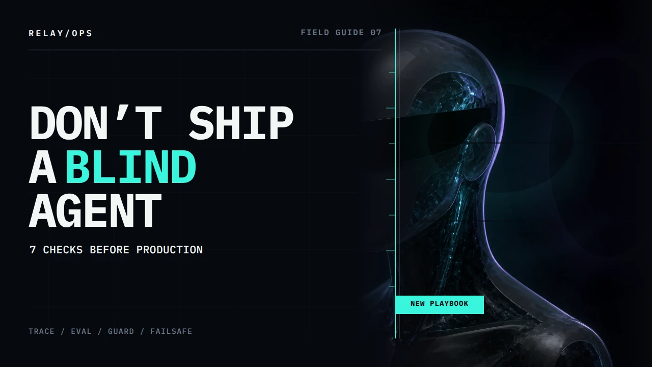 Don’t Ship a Blind Agent — Relay/OPS Field Guide 07