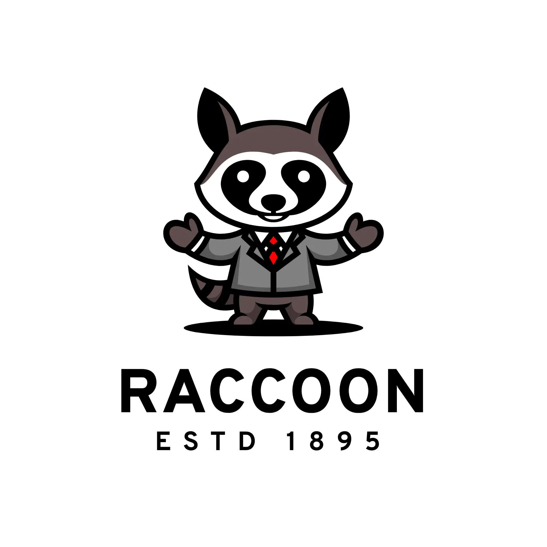 Black-and-White Mascot Animal Logo