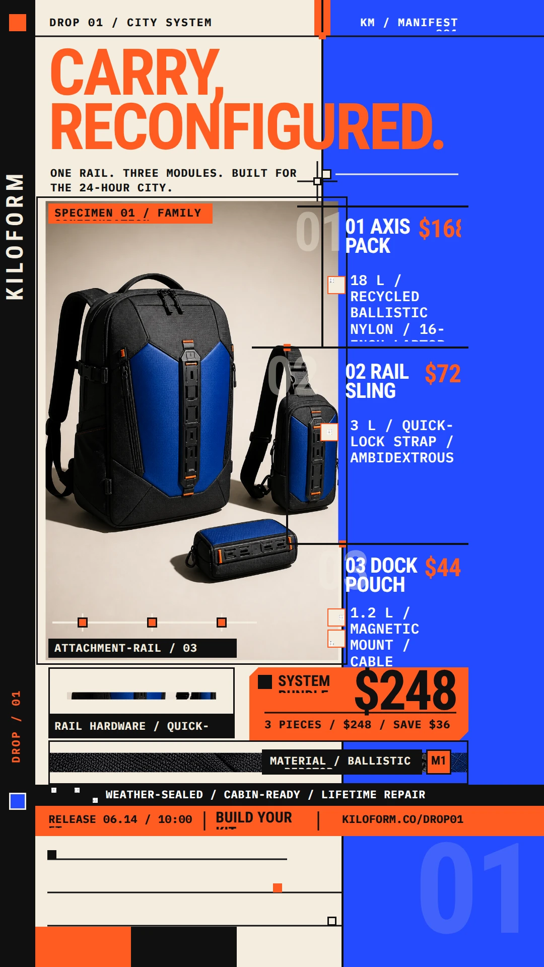 KILOFORM Drop 01: Carry, Reconfigured