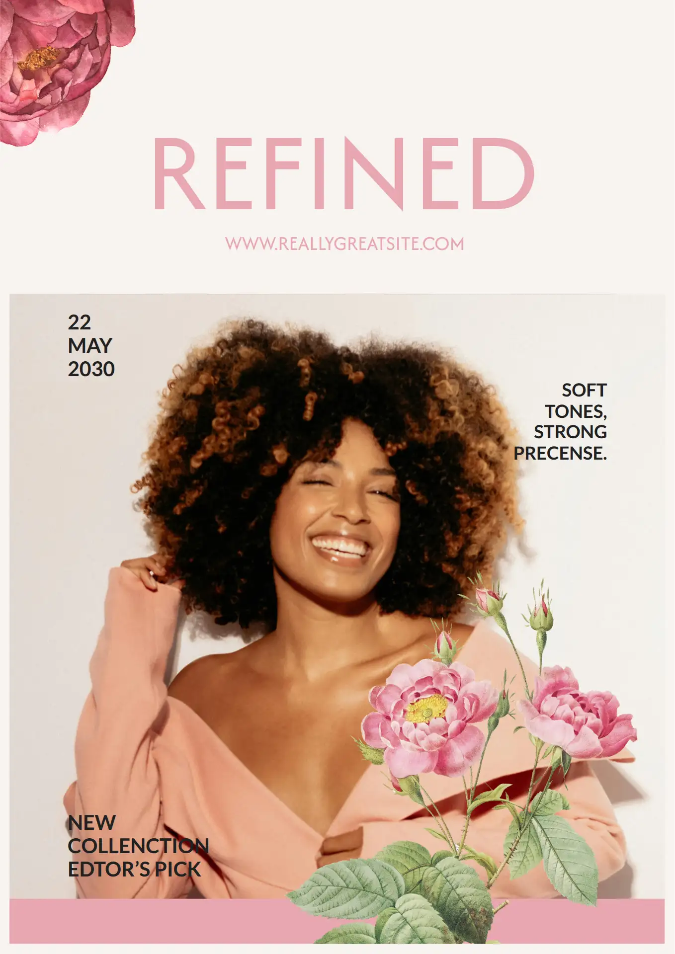 Soft Feminine Fashion Magazine Cover