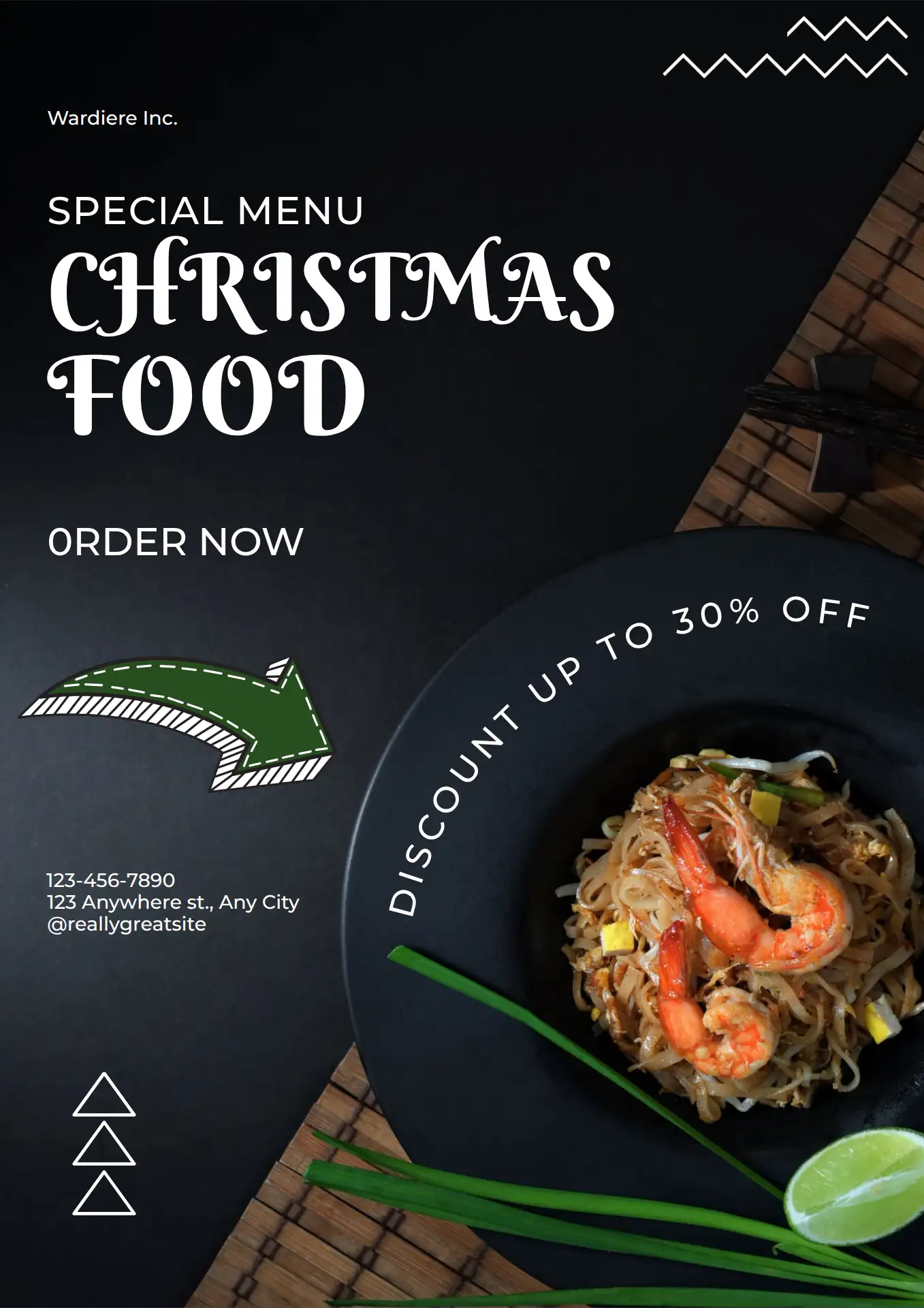 Dark Modern Holiday Food Promotion Poster