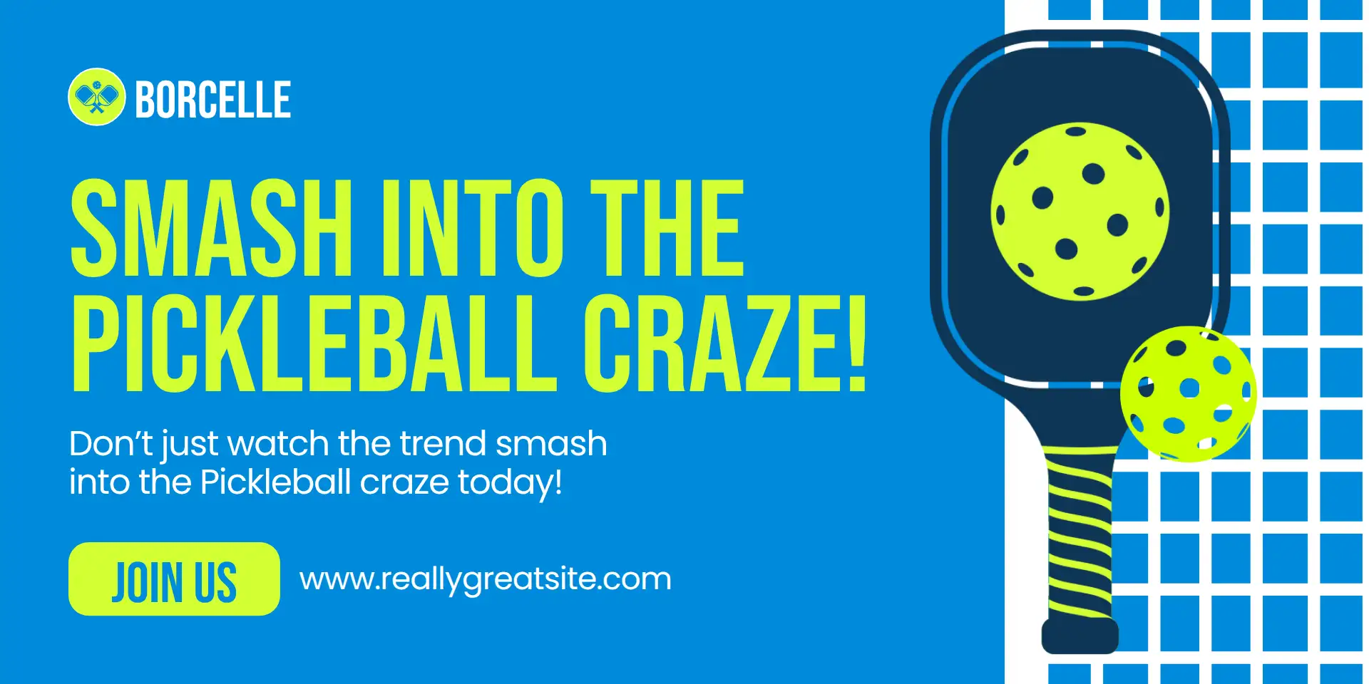 Modern Pickleball Event Promotion Banner