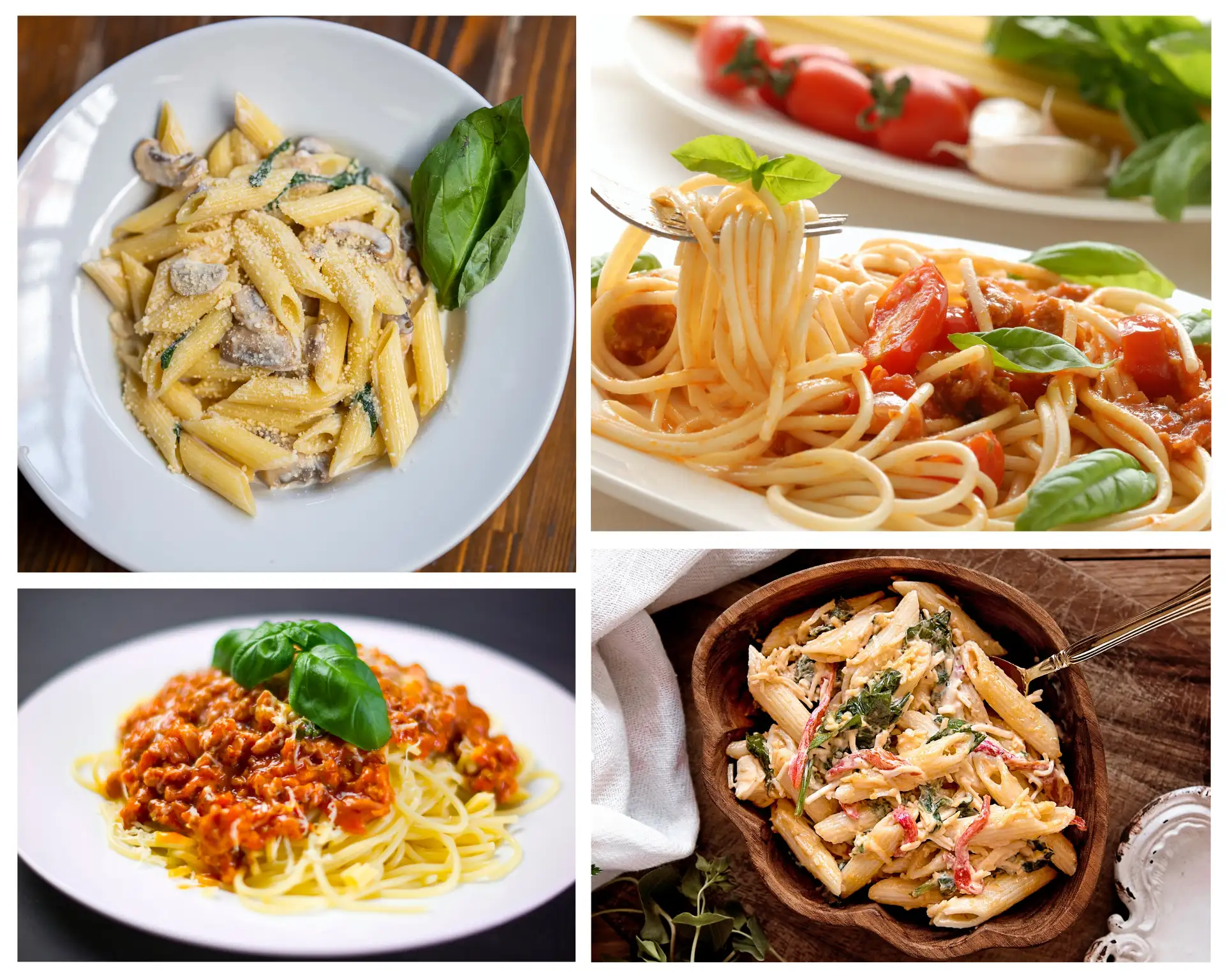 Traditional Pasta Photo Collage