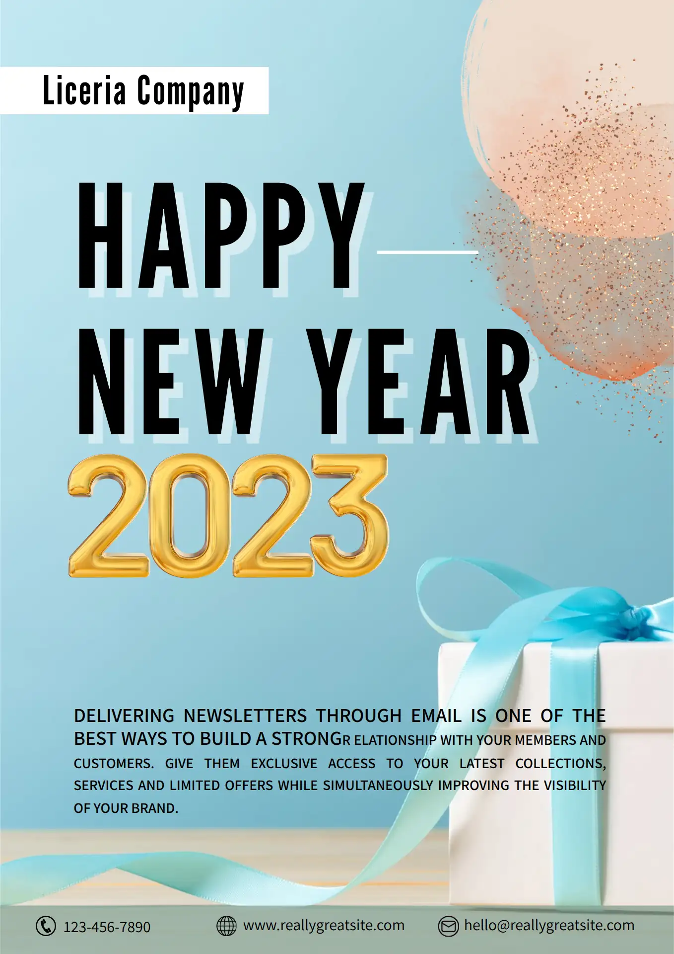 Blue New Year Newsletter