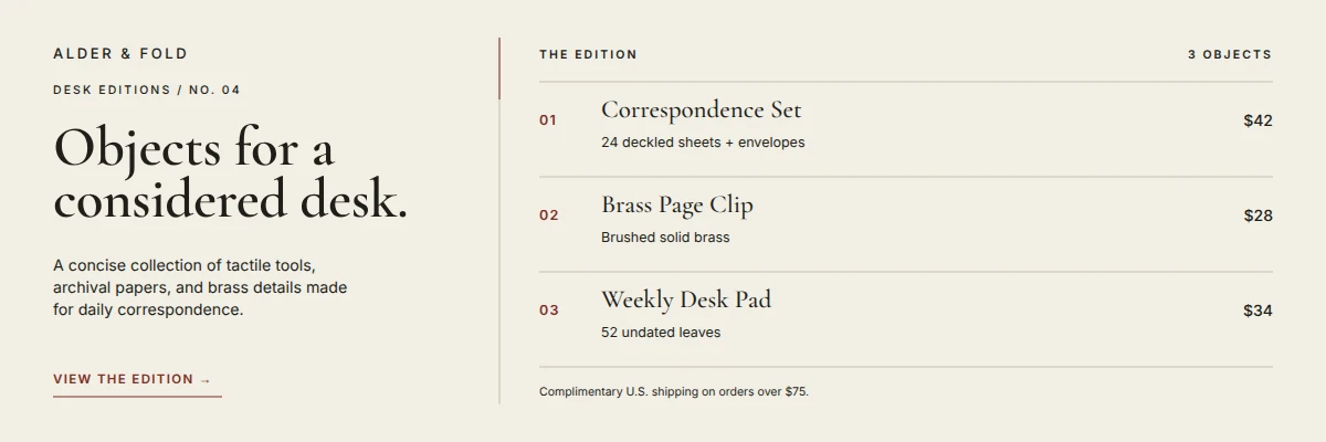 Alder & Fold — Desk Editions No. 04