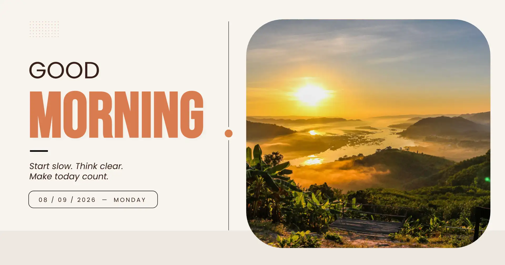 Minimalist Morning Greeting Facebook Post
