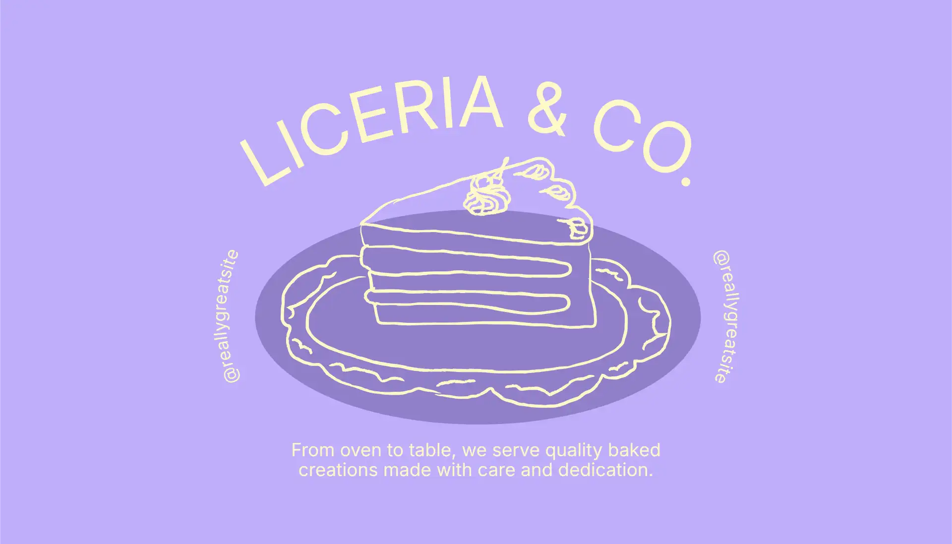 Lavender Illustrated Bakery Business Card