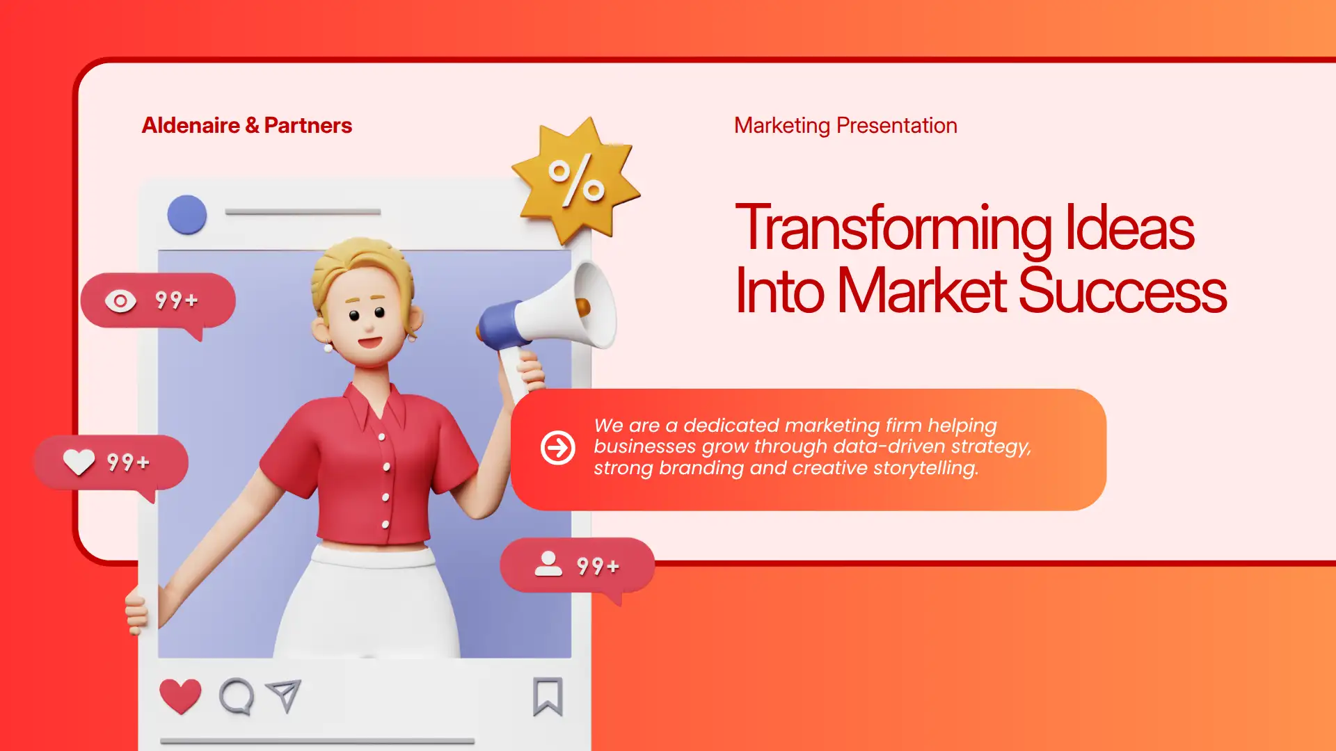 Modern Red and Coral Marketing Strategy Presentation