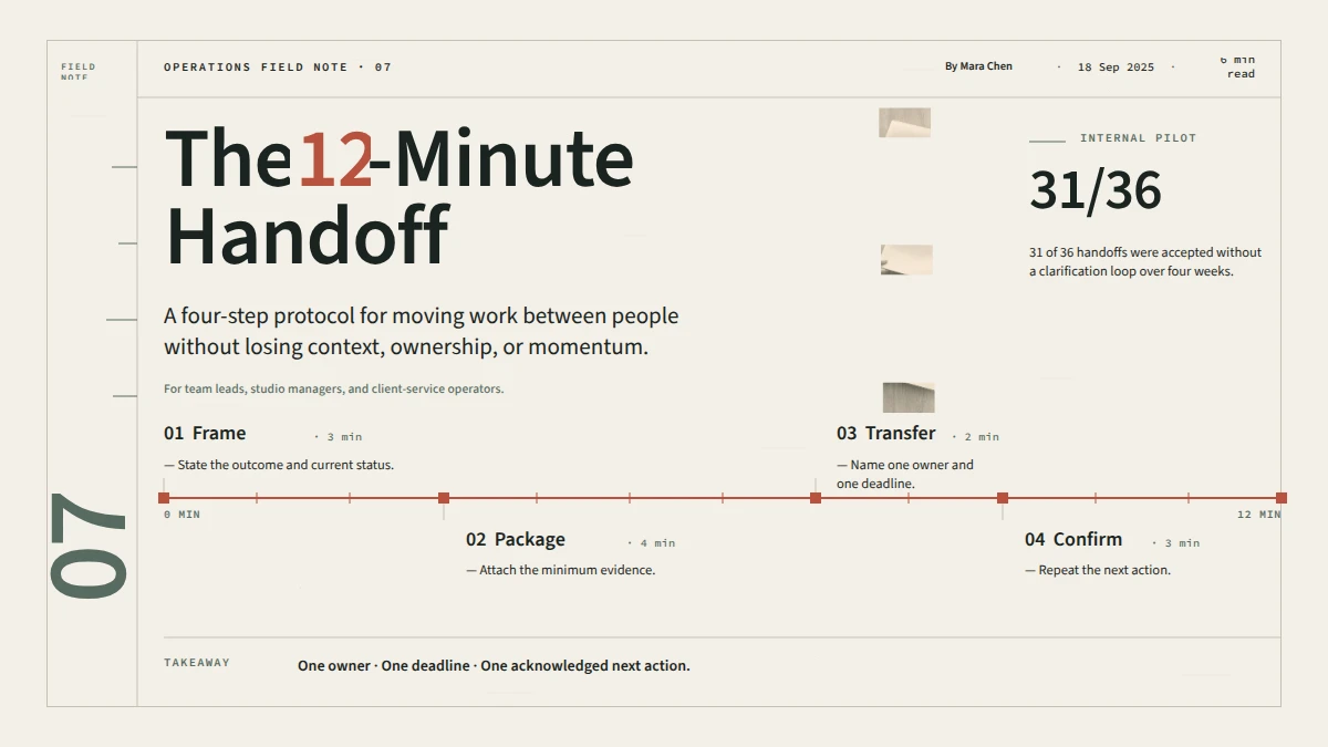 The 12-Minute Handoff