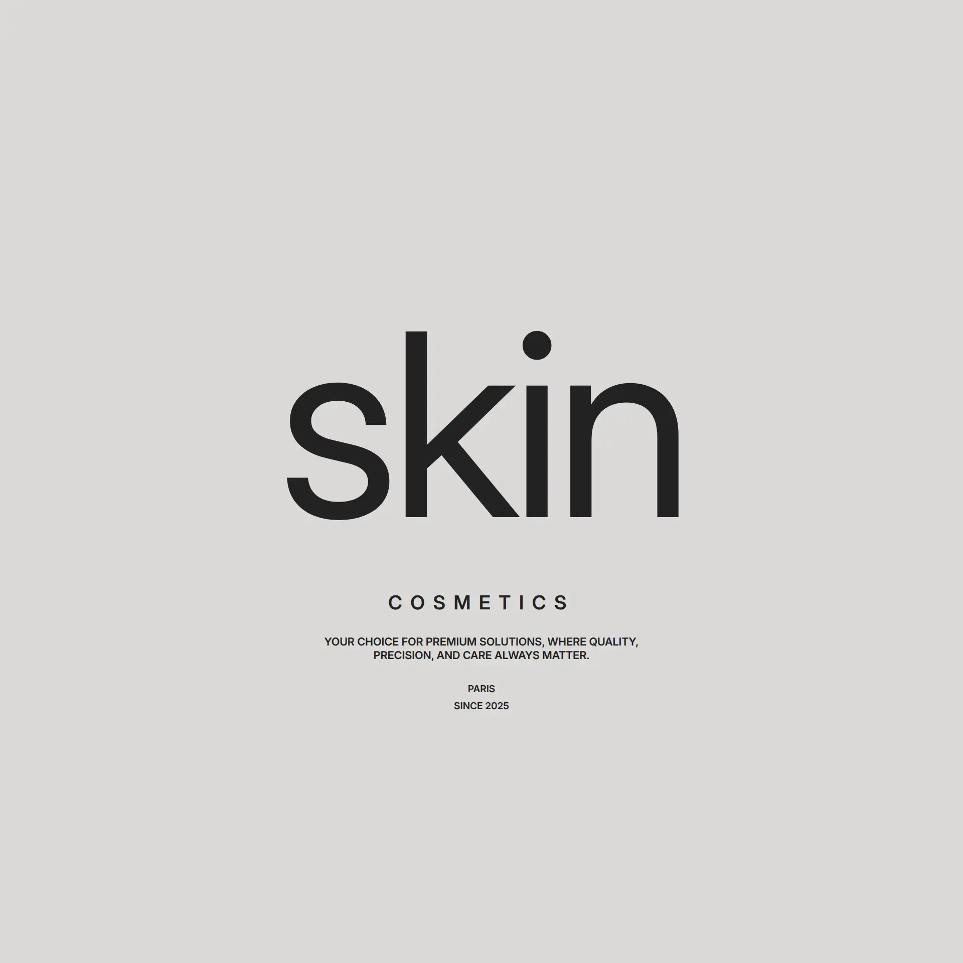 Minimal Monochrome Cosmetics Typography Logo