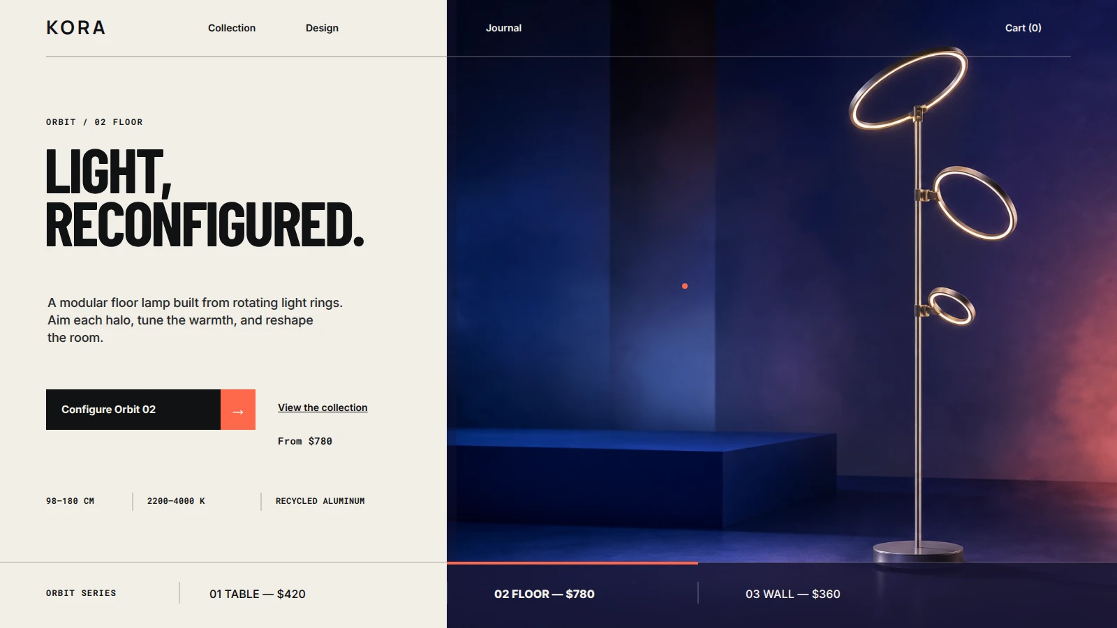 KORA Orbit — Light, Reconfigured